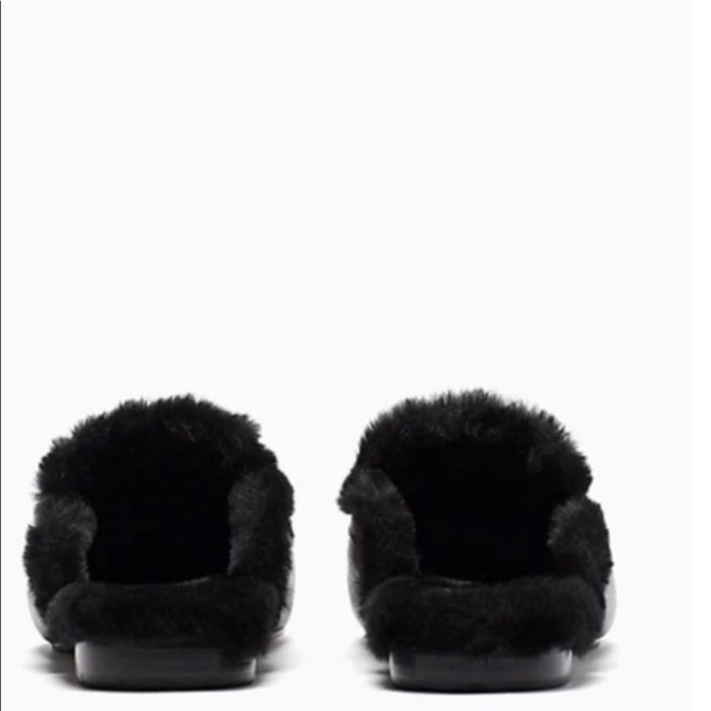 NWT Kate Spade Fur Lined Leather Slides, Black, size 7.5 - Picture 9 of 10